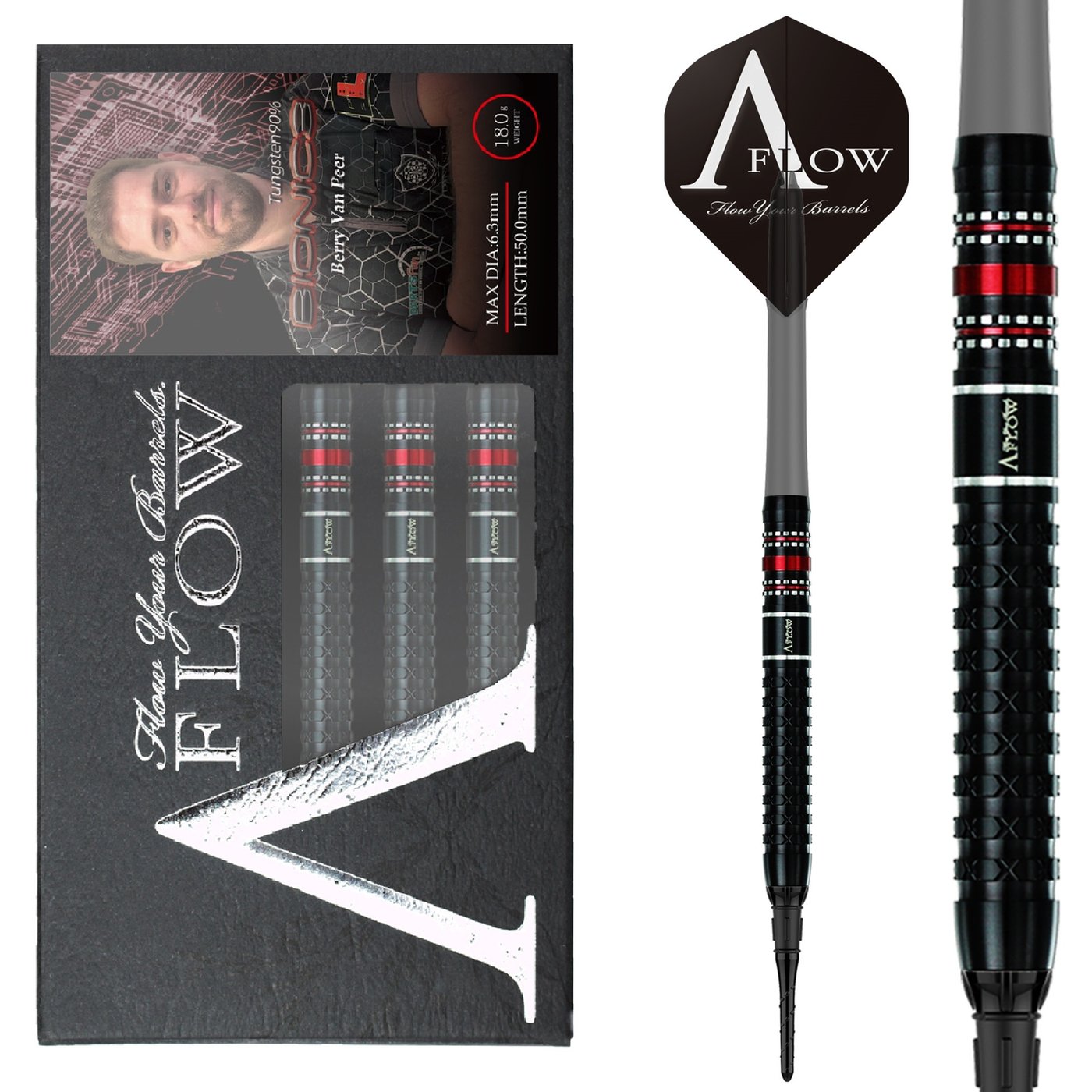 Dynasty A-FLOW Berry van Peer Bionic 3 90% Soft Tip Darts