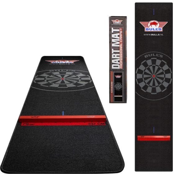 Bull's Carpet Dart Mat + Oche 300x60 cm - Red Border
