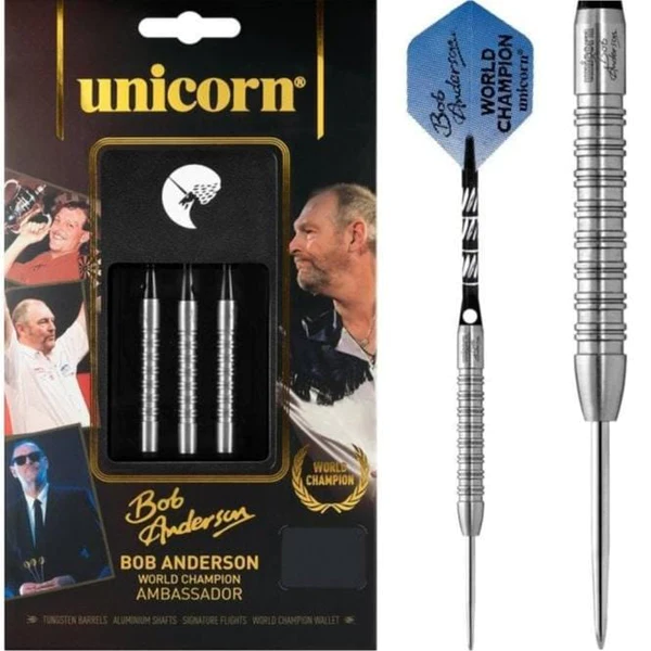 Unicorn World Champion Bob Anderson 90% Tungsten Freccette Steel Darts