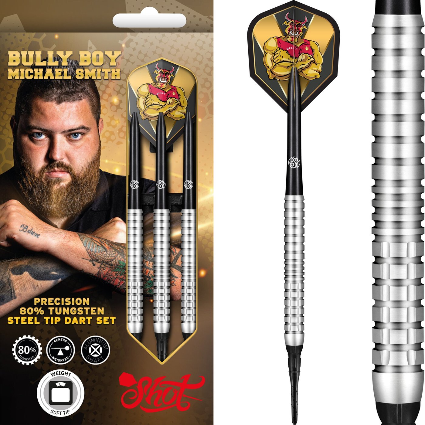 Shot Michael Smith Precision 80% Soft Tip Darts