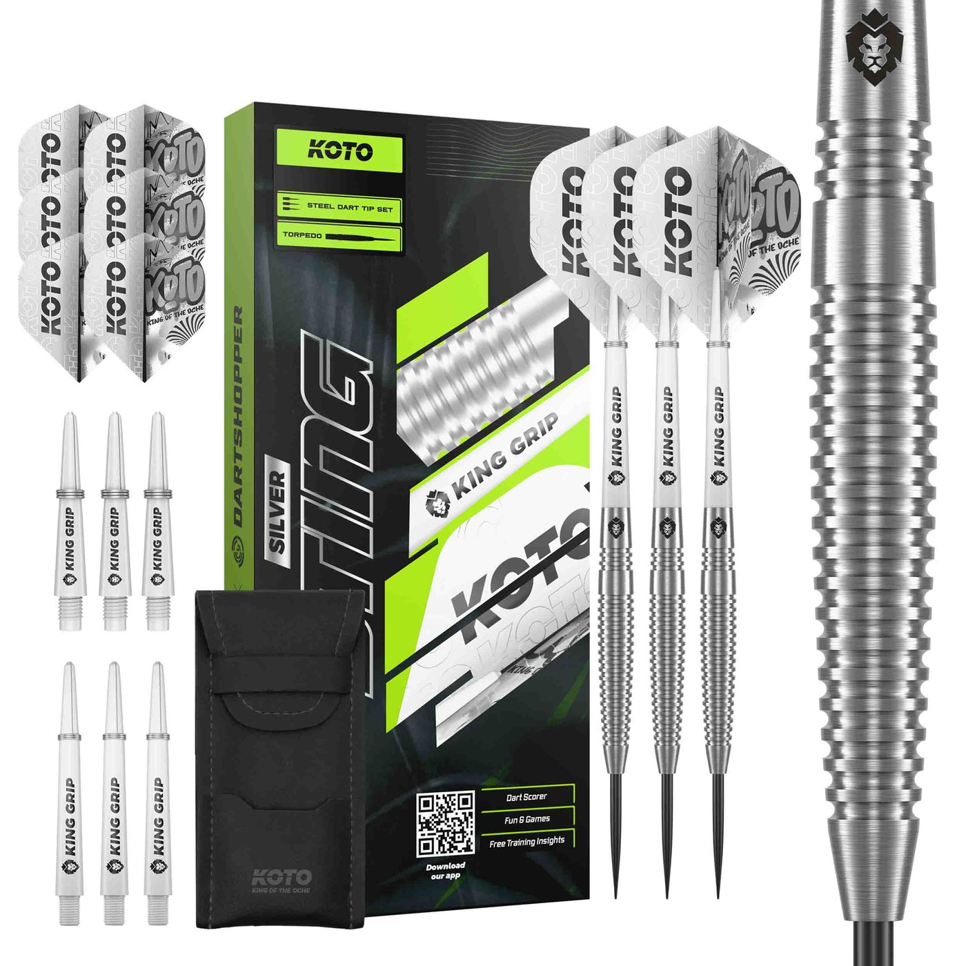 KOTO Sting Silver Torpedo 90% - Freccette Steel Darts