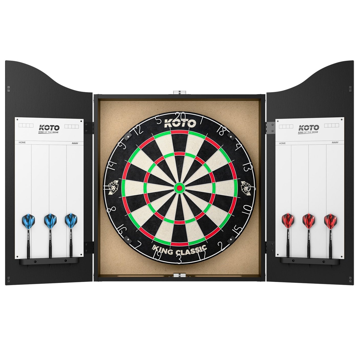 KOTO Darts Center - Dartboard Cabinet with Darts