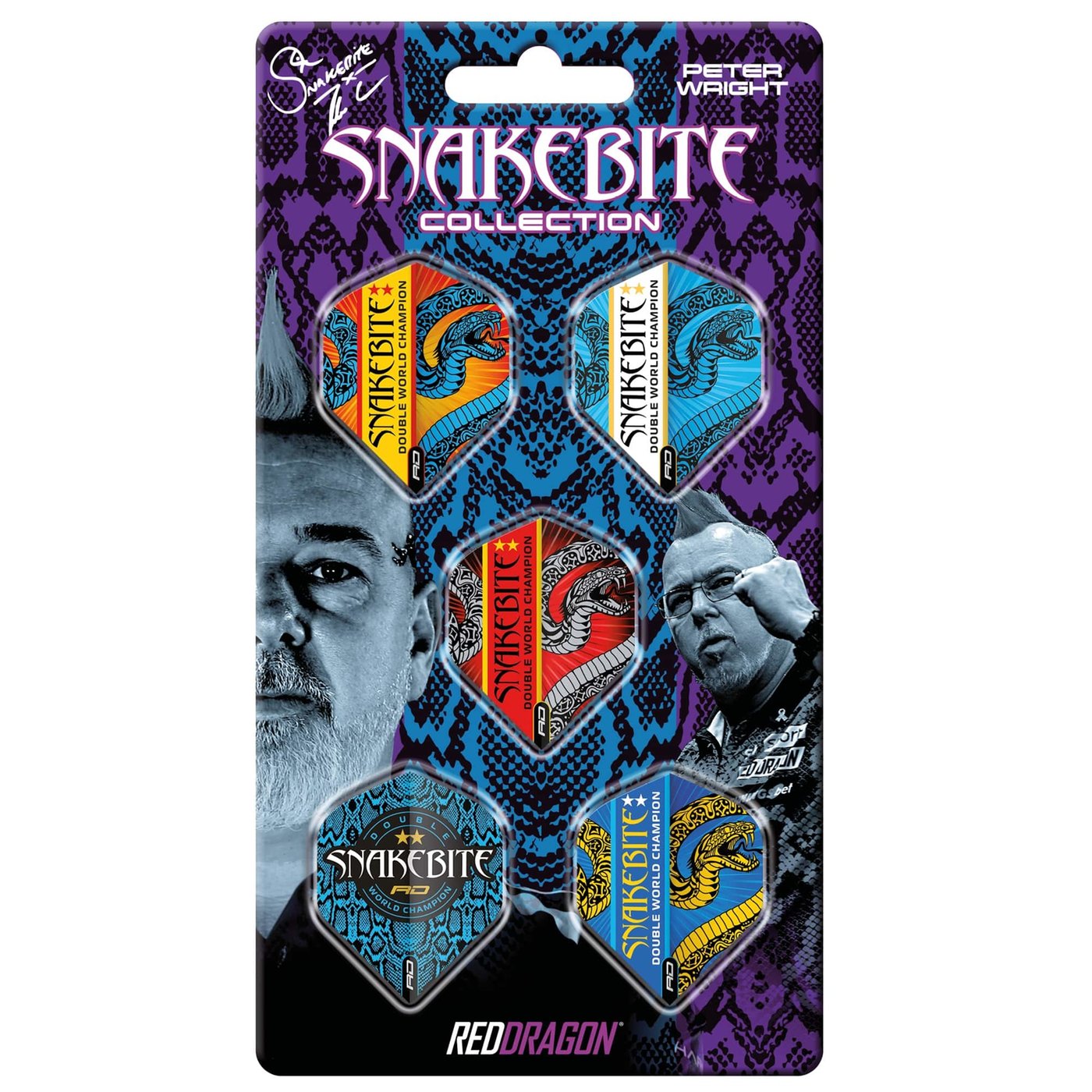Red Dragon Snakebite Double World Champion Hardcore Collection Darts Flights