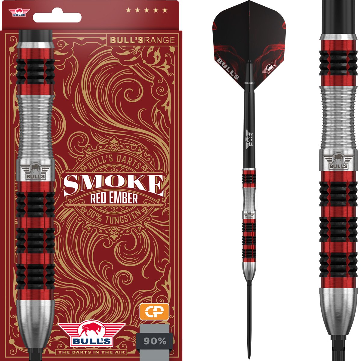 Bull's Smoke Red Ember Convertible Point 90% - Steel Tip Darts