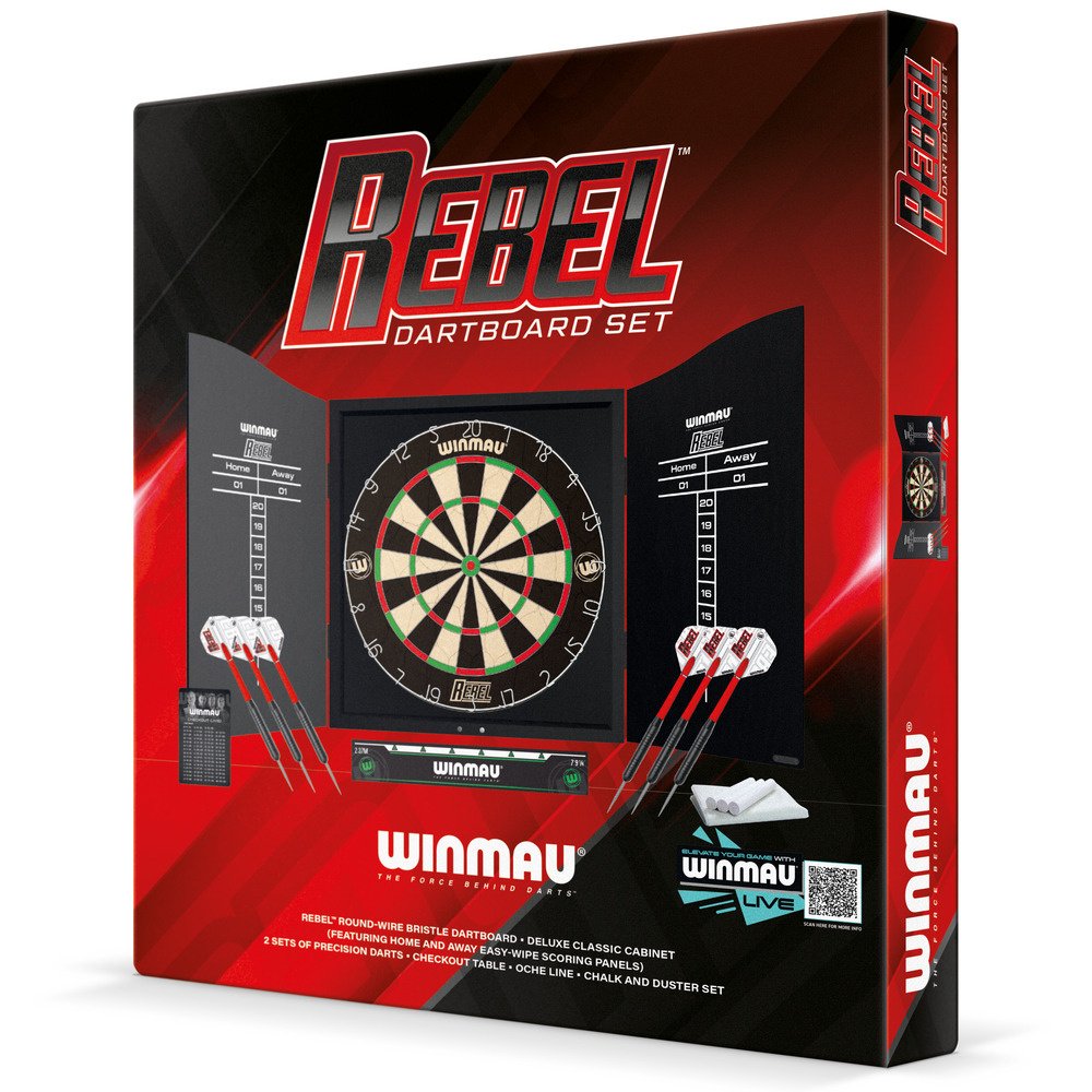 Winmau Rebel Dartboard Set - Dartbord Kast - Dartshopper.nl