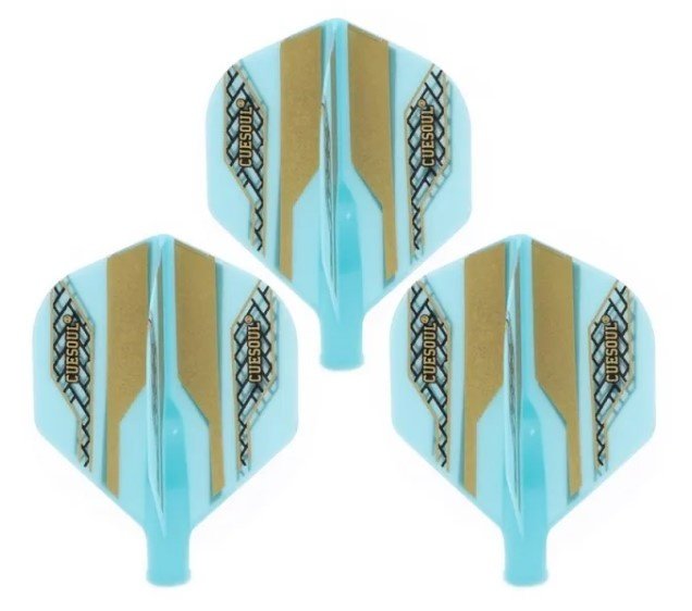 Cuesoul - Tero Flight System AK4 Golden Pattern - Blue Standard Darts Flights