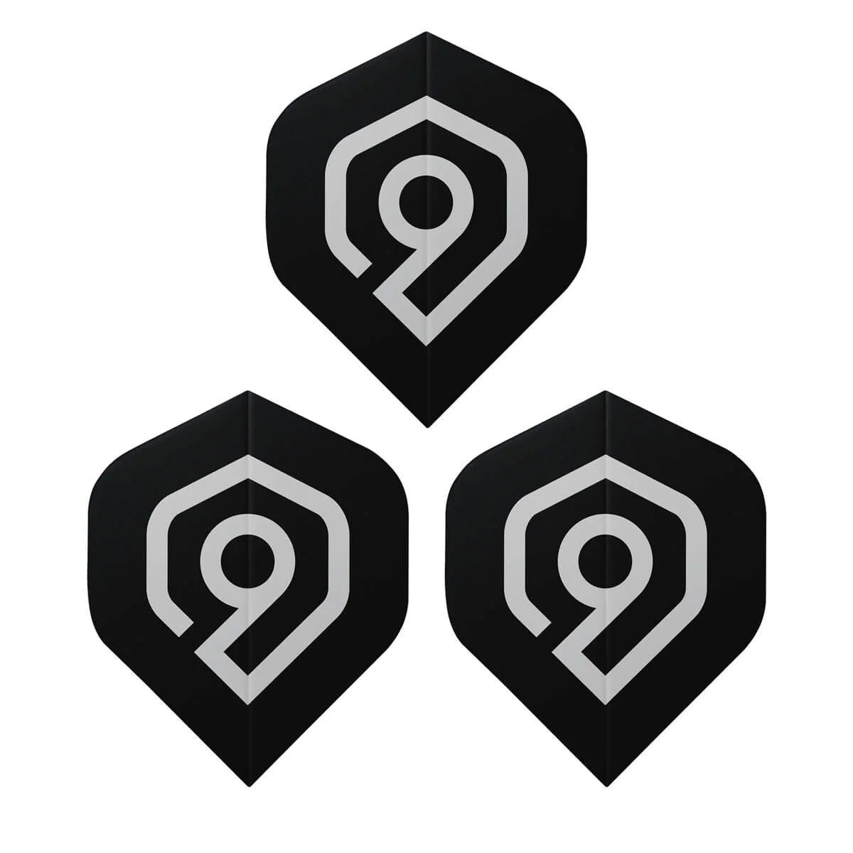 Perfect Nine Logo Black Darts Flights