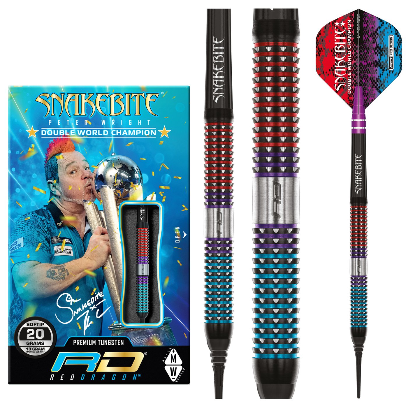 Red Dragon Peter Wright Spirit 90% Soft Tip Darts