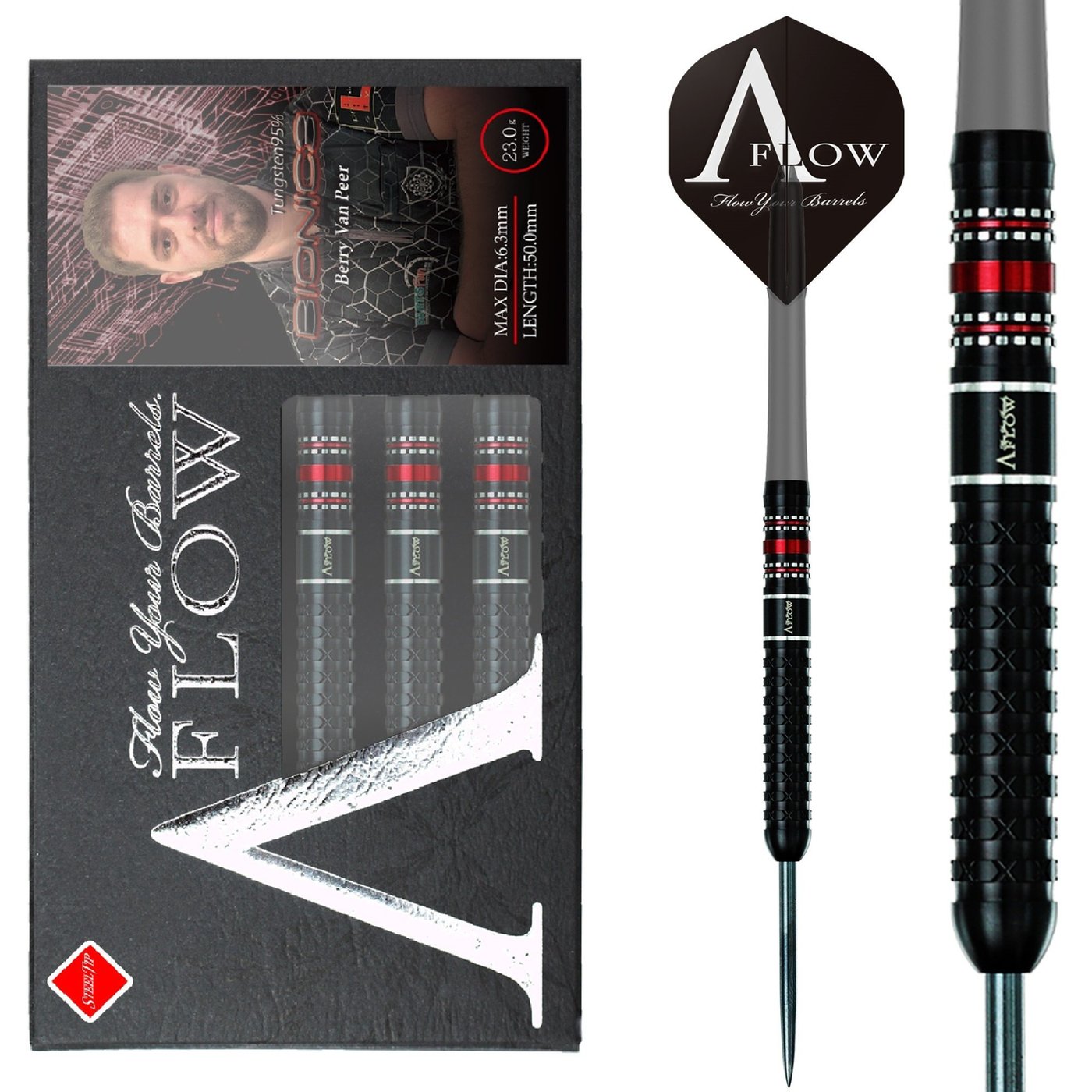 Dynasty A-FLOW Berry van Peer Bionic 3 95% - Dartpijlen