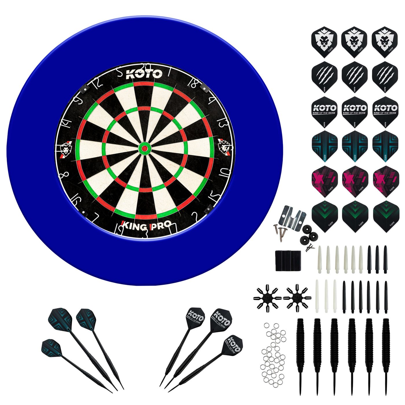 KOTO King Pro + Surround + KOTO Accessory Kit Steeltip Blue 90 Pieces - Diana de dardos Set