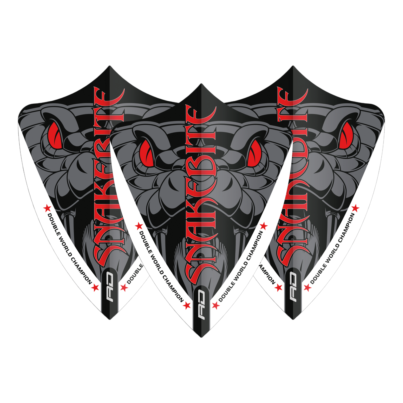 Red Dragon Peter Wright Snakebite Double World Champion Freestyle Red Eyes Darts Flights
