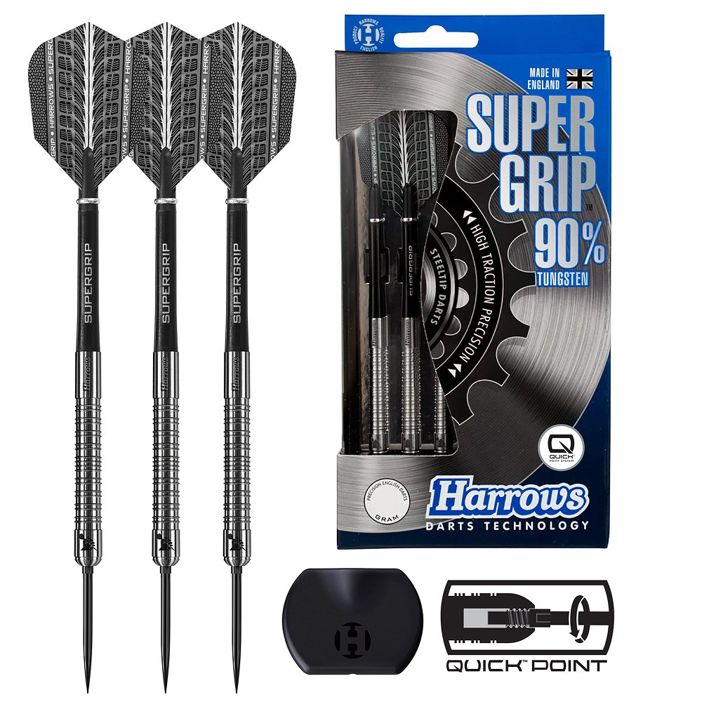 Harrows Supergrip Quick Point 90% - Fléchettes pointe Acier