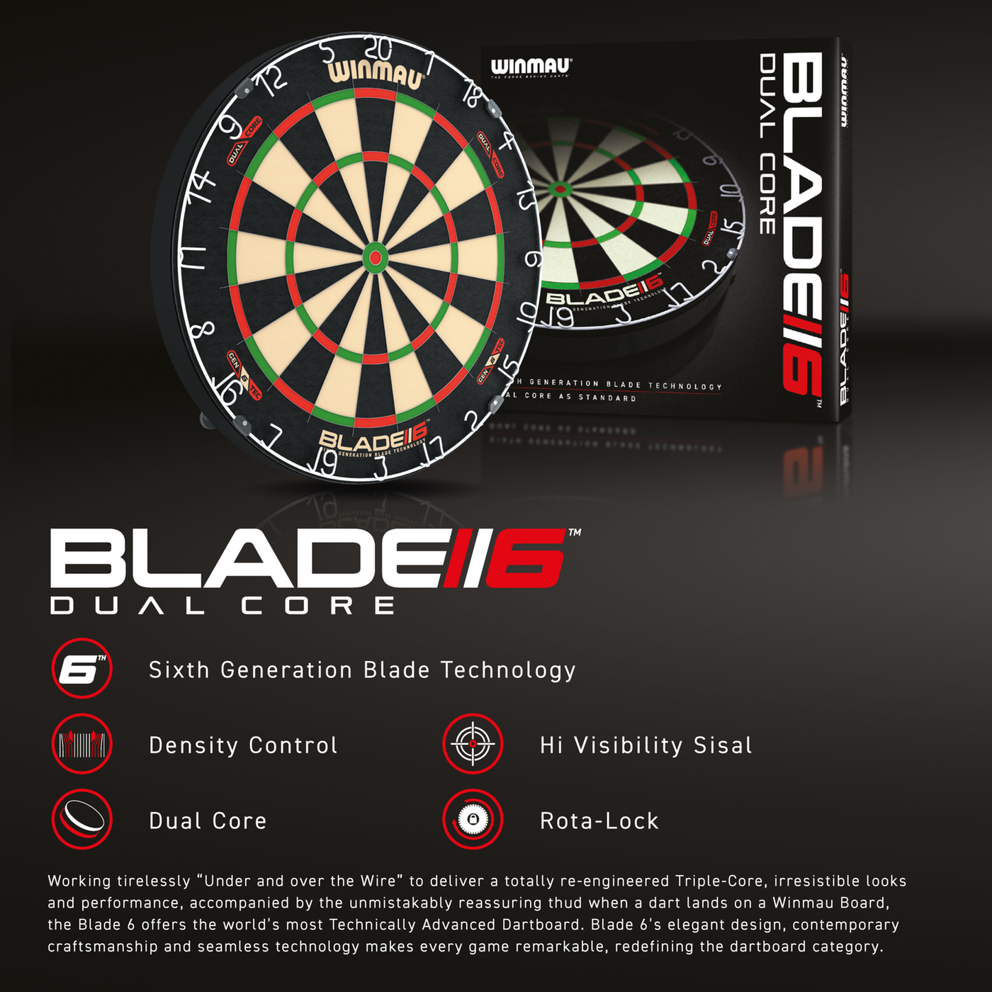 Winmau Blade 6 Dual Core - Professional Dartboard