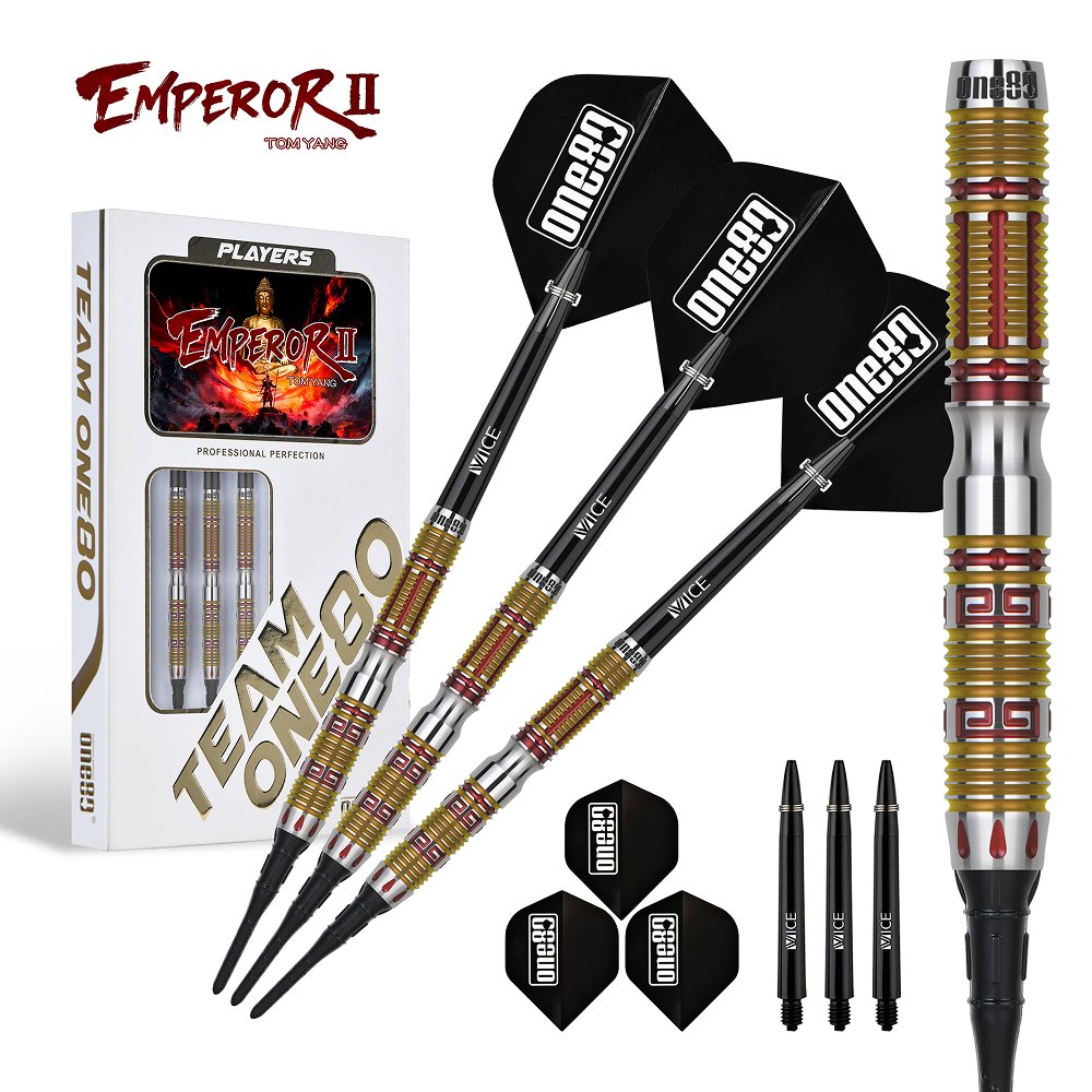 ONE80 Tom Yang Emperor II Gold 90% - Soft Tip Darts - Dartshopper.com