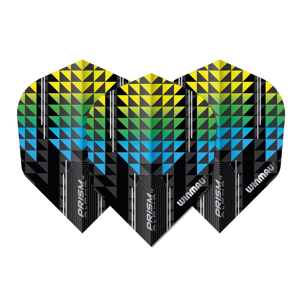 Winmau Prism Alpha Pulsar Blue Yellow NO6 Darts Flights