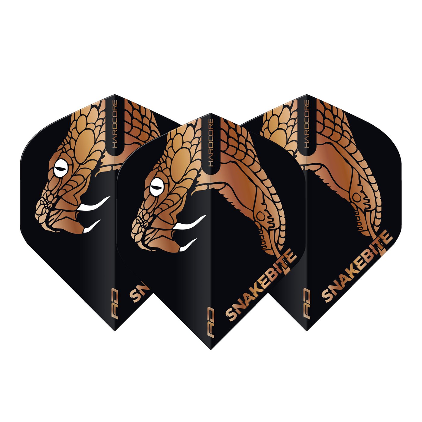 Red Dragon Peter Wright Black & Bronze Snake Hardcore Premium Standard Darts Flights