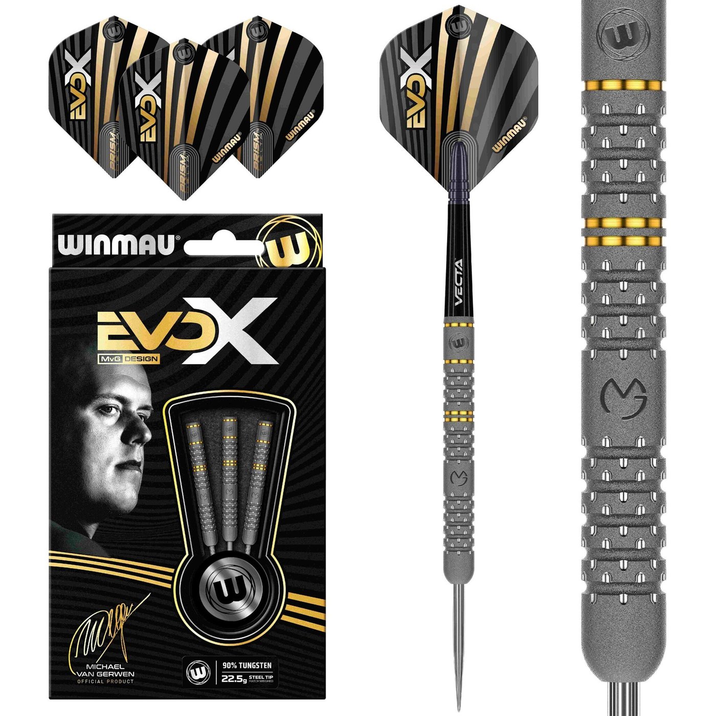 Dardos Winmau Michael van Gerwen EVO-X 90% Punta de Acero
