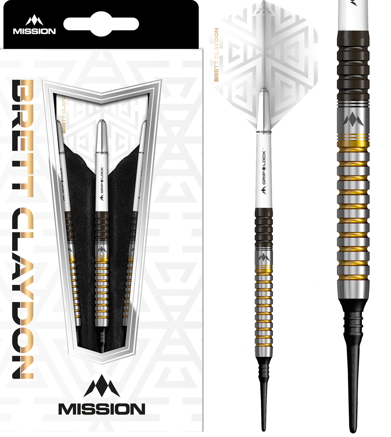 [Tweedekans]Mission Brett Claydon Black and Gold 90% - Soft Tip-21 gram