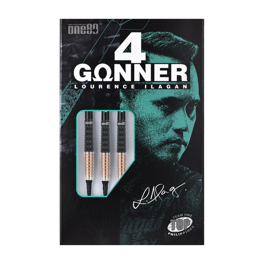 ONE80 Gunner 4 Lourence Ilagan Black Rose Gold 90% - Soft Tip