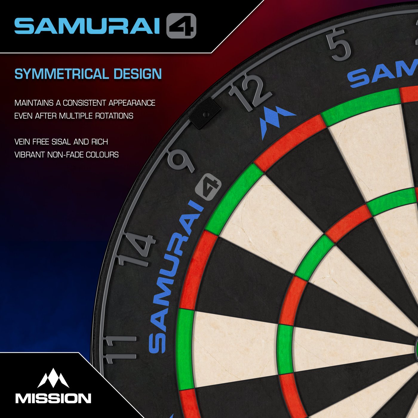 Mission Samurai 4 Graphite - Professional Dartboard - Dartshopper