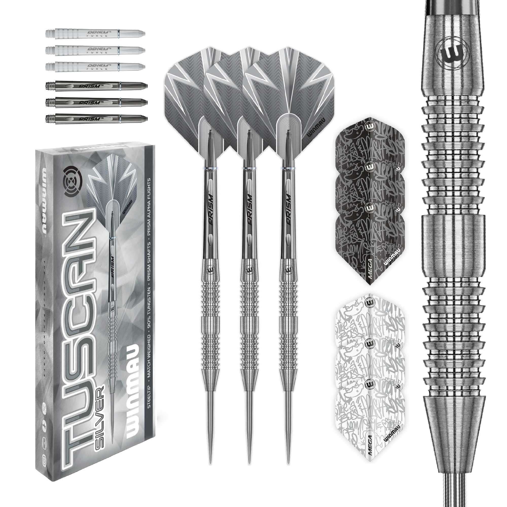 Winmau Tuscan Silver 90% Steel Tip Darts - Dartshopper