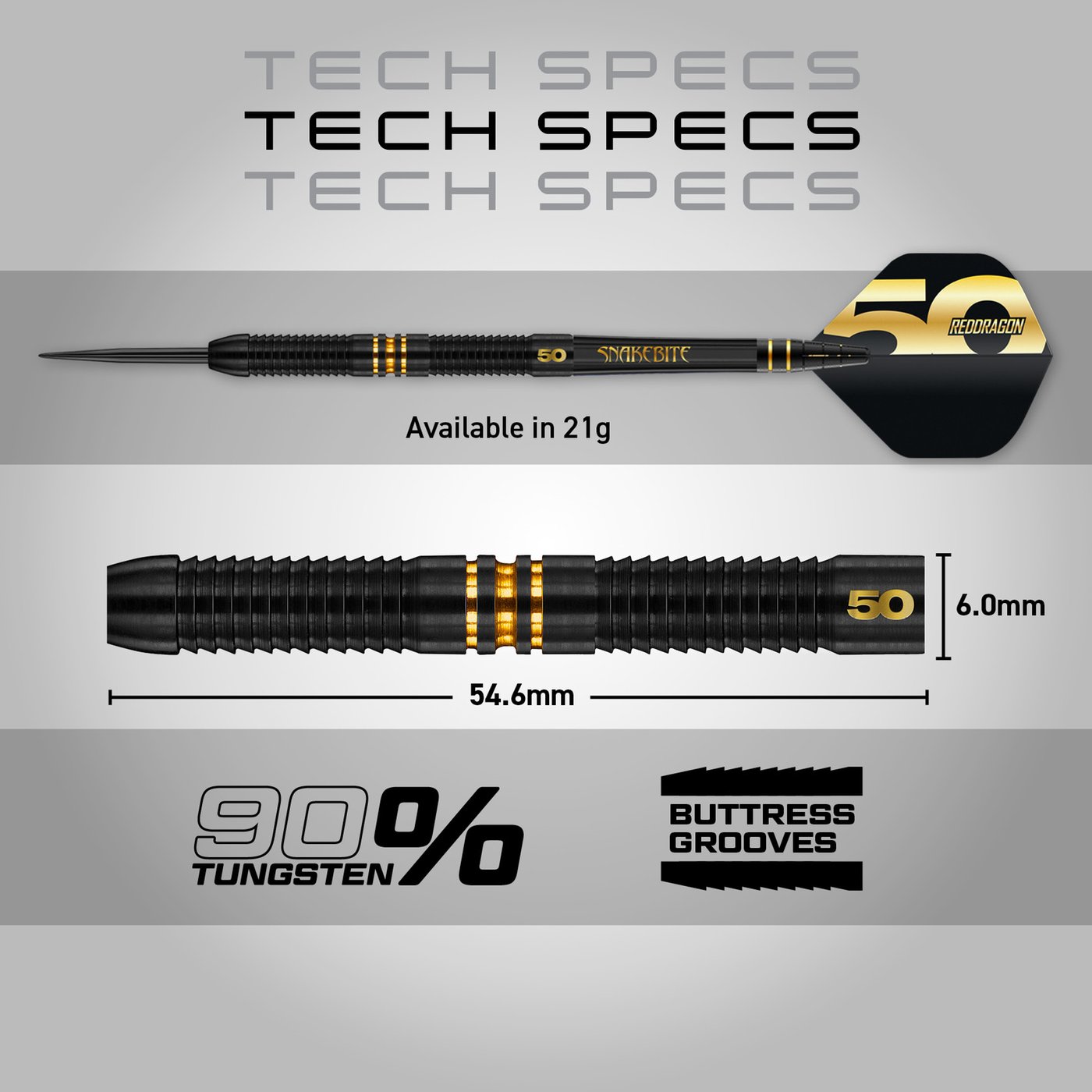 Red Dragon Peter Wright 50 Years Anniversary 90% Steel Darts