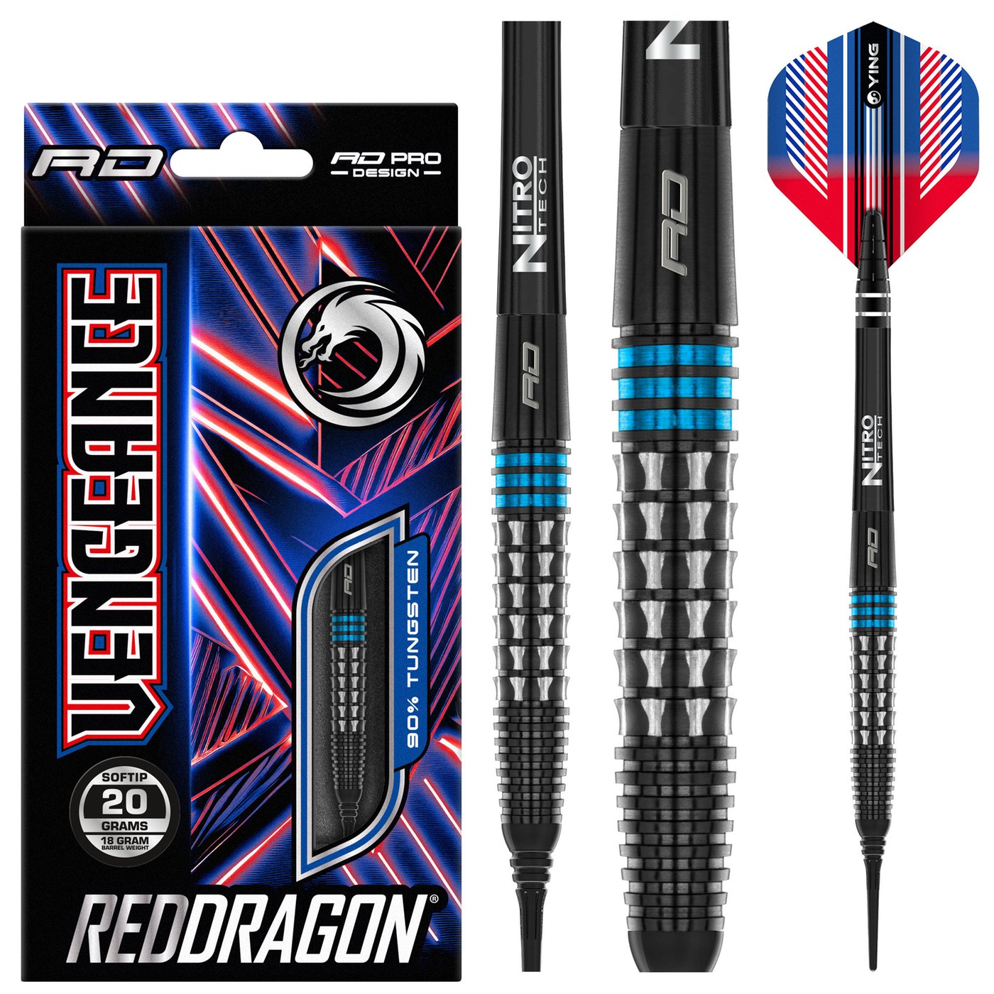 Red Dragon Vengeance Blue 90% Soft Tip Darts