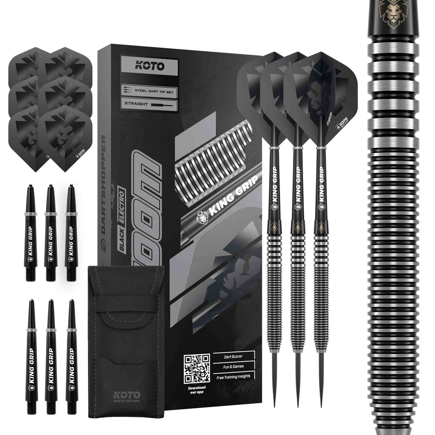 KOTO Zoom Black Electro 90% - Steel Tip Darts
