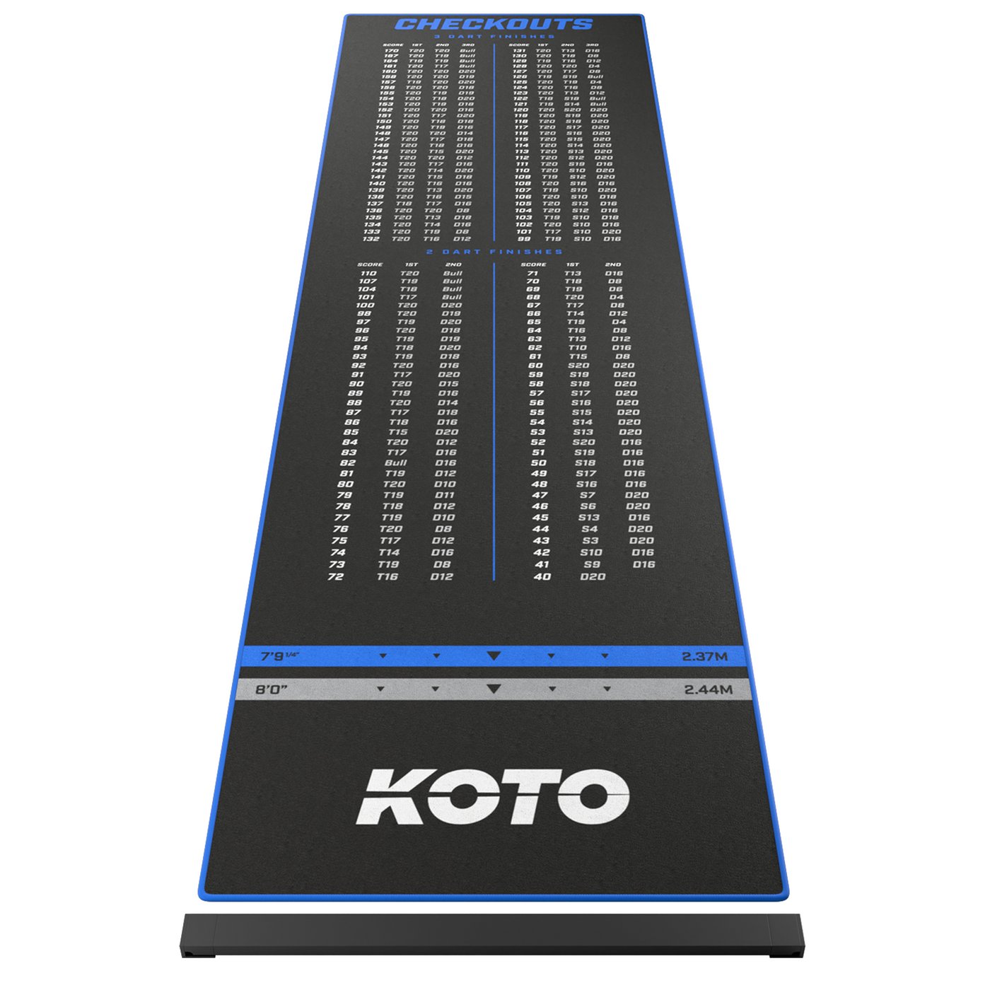 KOTO Carpet Checkout Blue + Oche 285 x 80cm Dart Mat