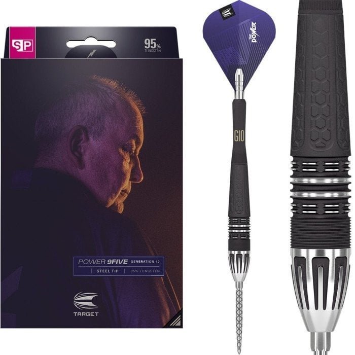 Freccette Target Darts Phil Taylor GX2 Soft Tip, 95% Tungsteno, 18G/20G, Con Alette E Aste In Titanio, Set Completo Con Punte Di Conversione