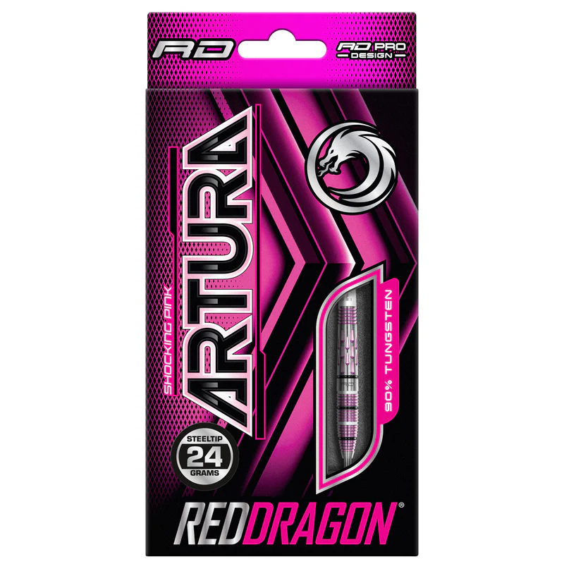 Red Dragon Artura Shocking Pink 90% Steel Tip Darts