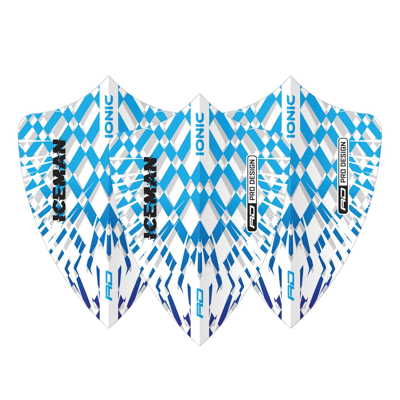 Red Dragon Gerwyn Price Hardcore Ionic Blue & White Burst Freestyle Darts Flights