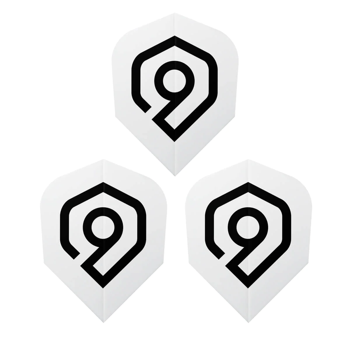 Perfect Nine Logo White Darts Flights