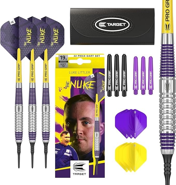 Target Luke Littler Brass Set 22 Pieces Soft Tip Darts