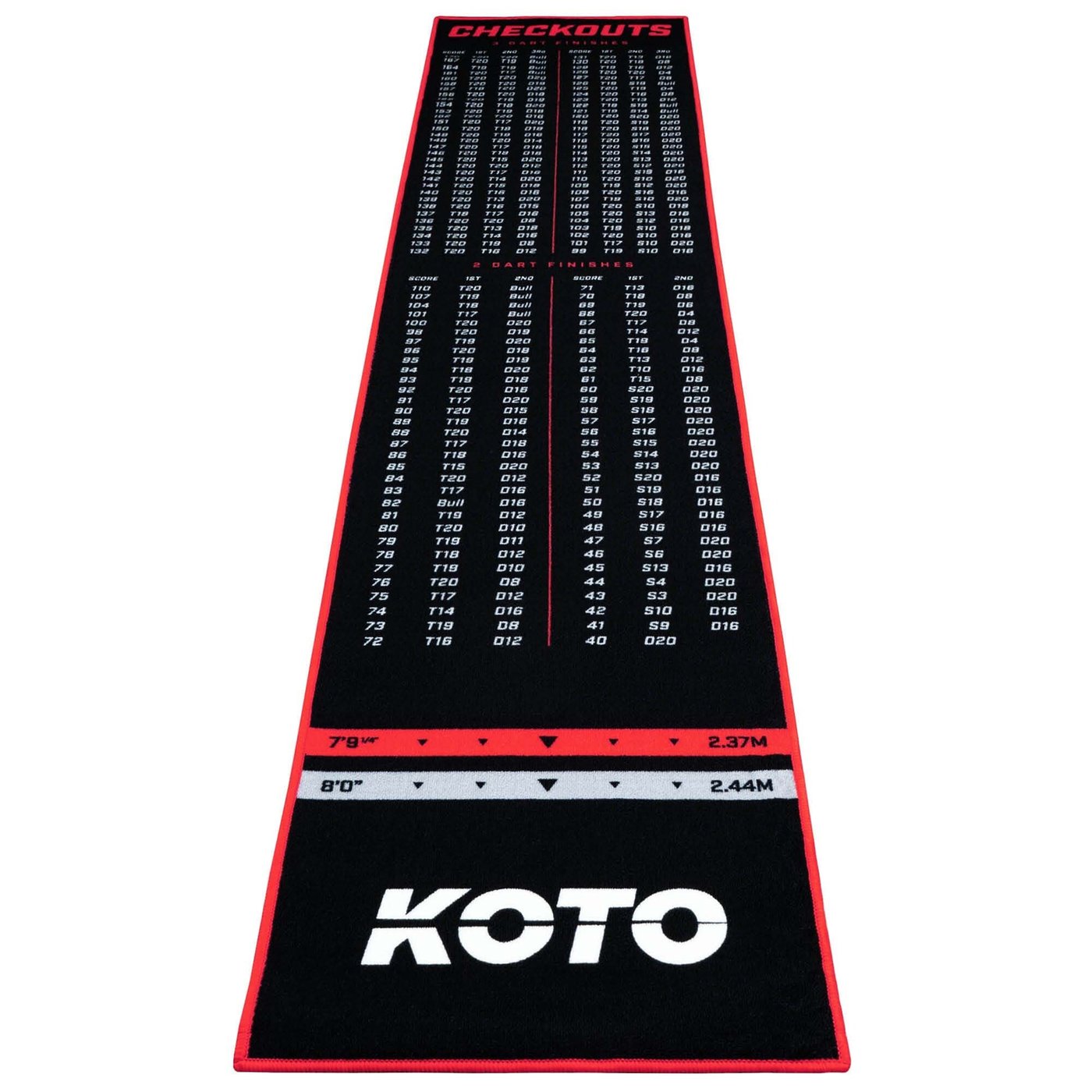 [Tweedekans] OTO Carpet Checkout Dartmat Red 285 x 60cm