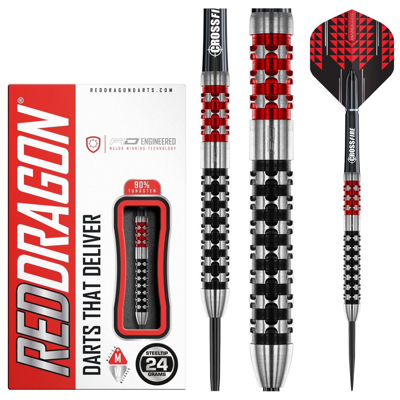 Red Dragon Crossfire 90% Freccette Steel Darts