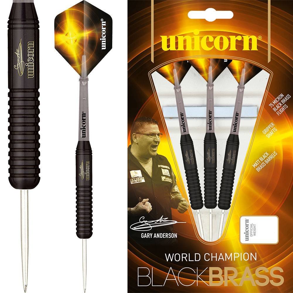 Unicorn Gary Anderson World Champion Black Brass P2 Steel Tip