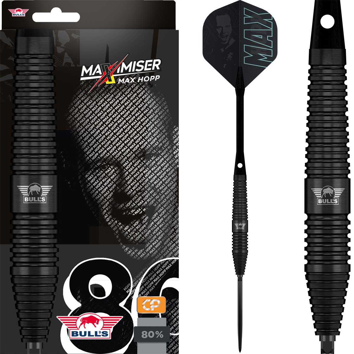 Bull's Max Hopp Black Convertible Point 80% - Lotki do Darta