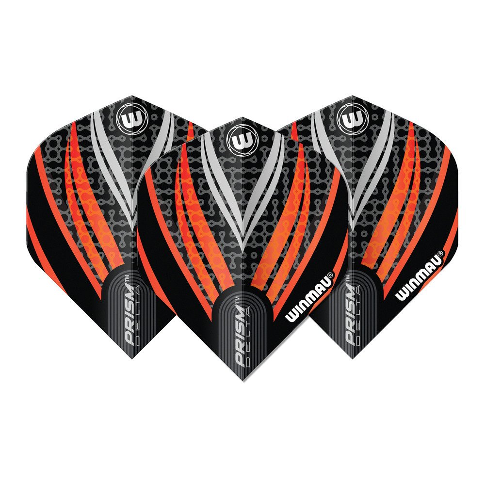 Winmau Prism Delta Black White Orange Darts Flights