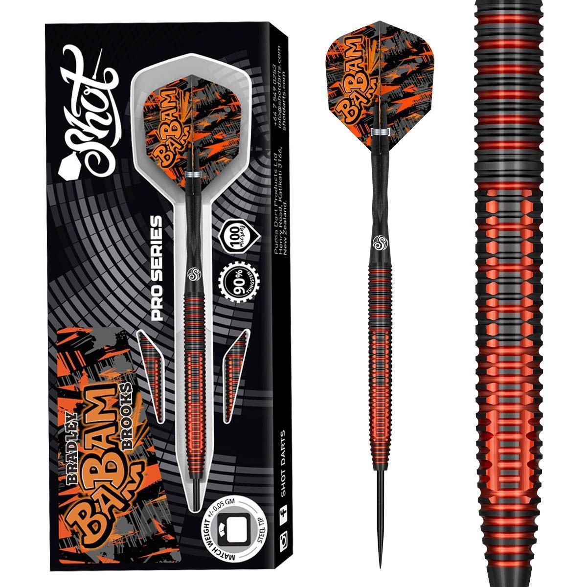 Dardos Shot Bradley Brooks 90% Punta de Acero