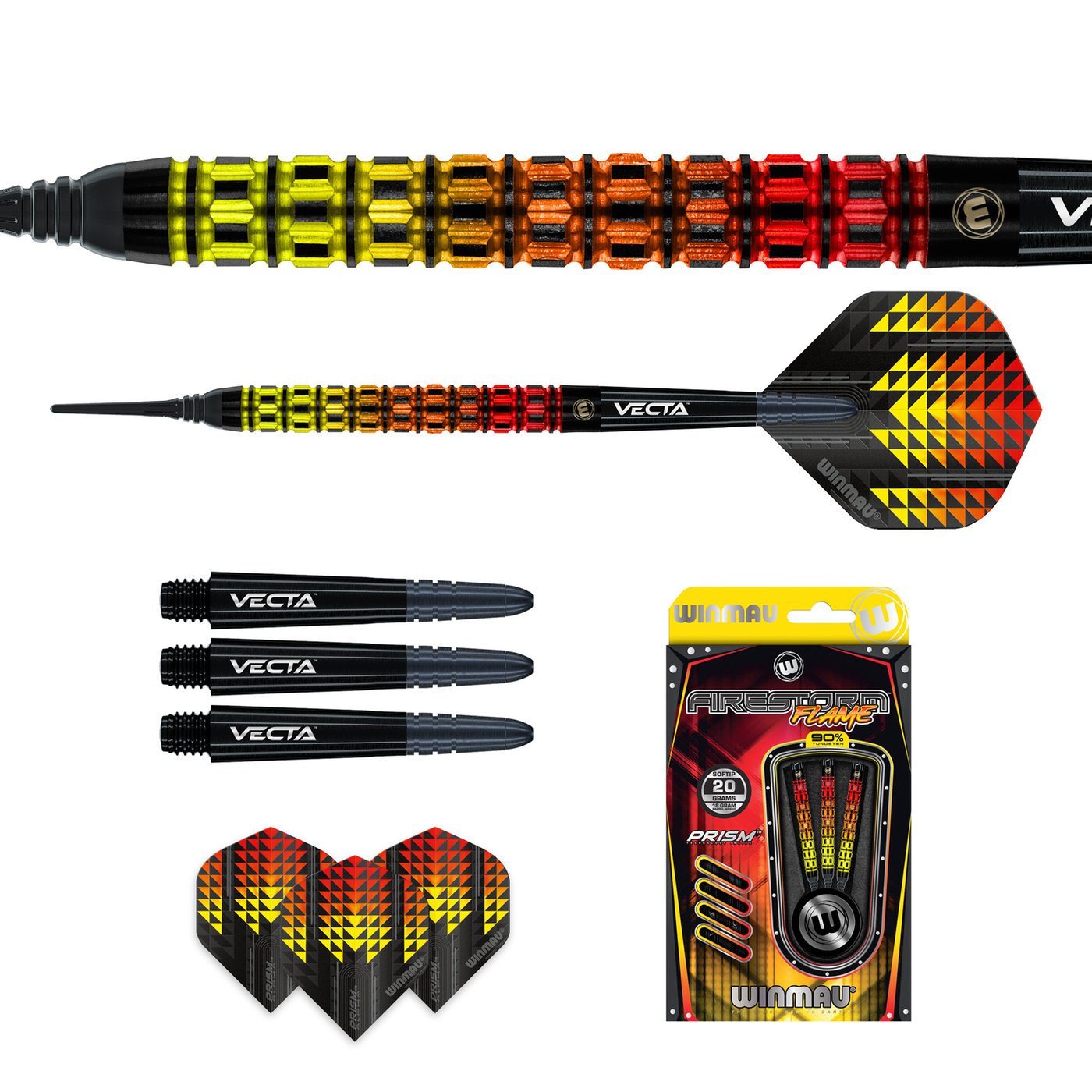 Winmau Firestorm Flame Straight 90% Soft Tip Darts