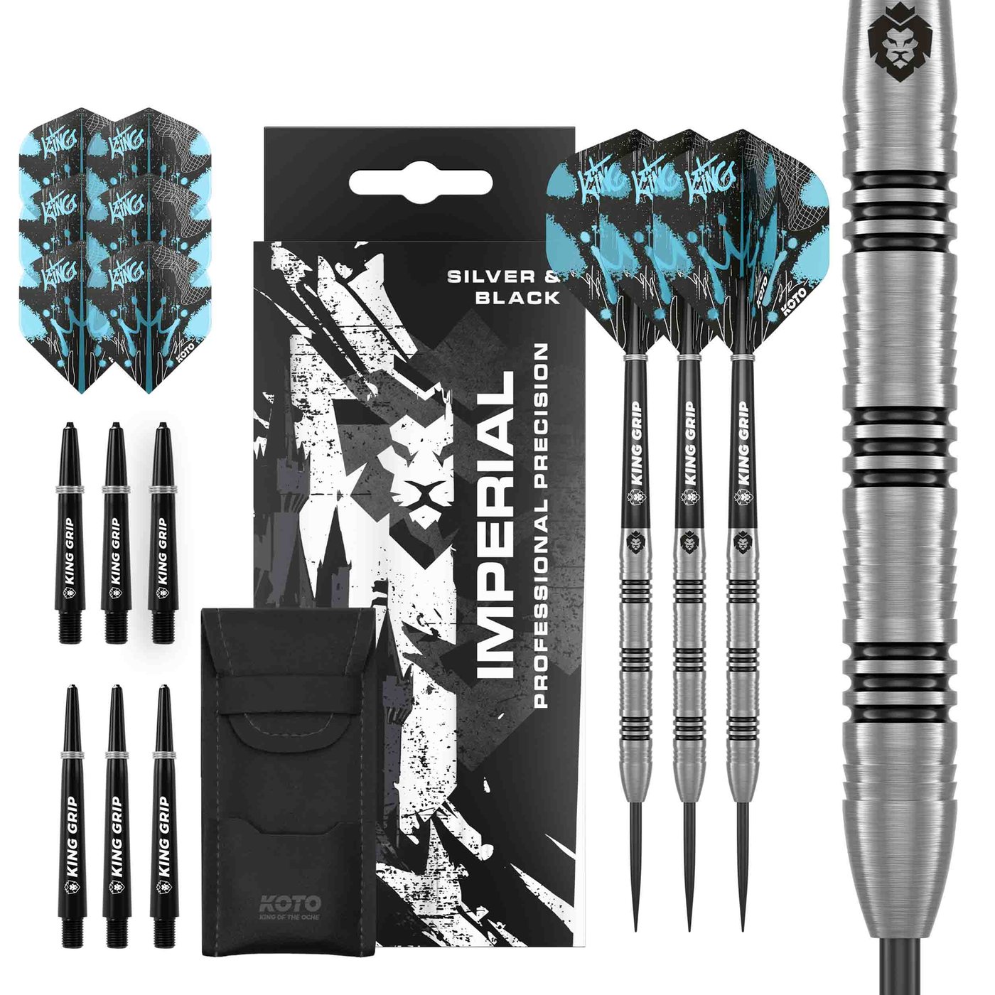 KOTO Imperial Silver Black 80% - Šipky Steel