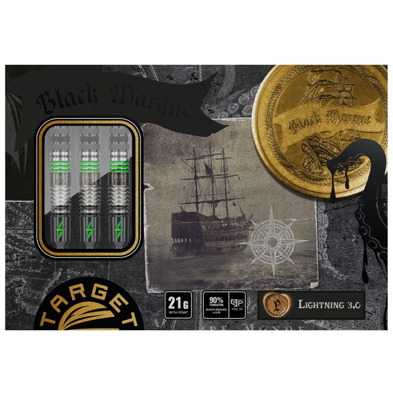 Target Japan Black Marque Lightning 3.0 Swiss Point 90% Darts