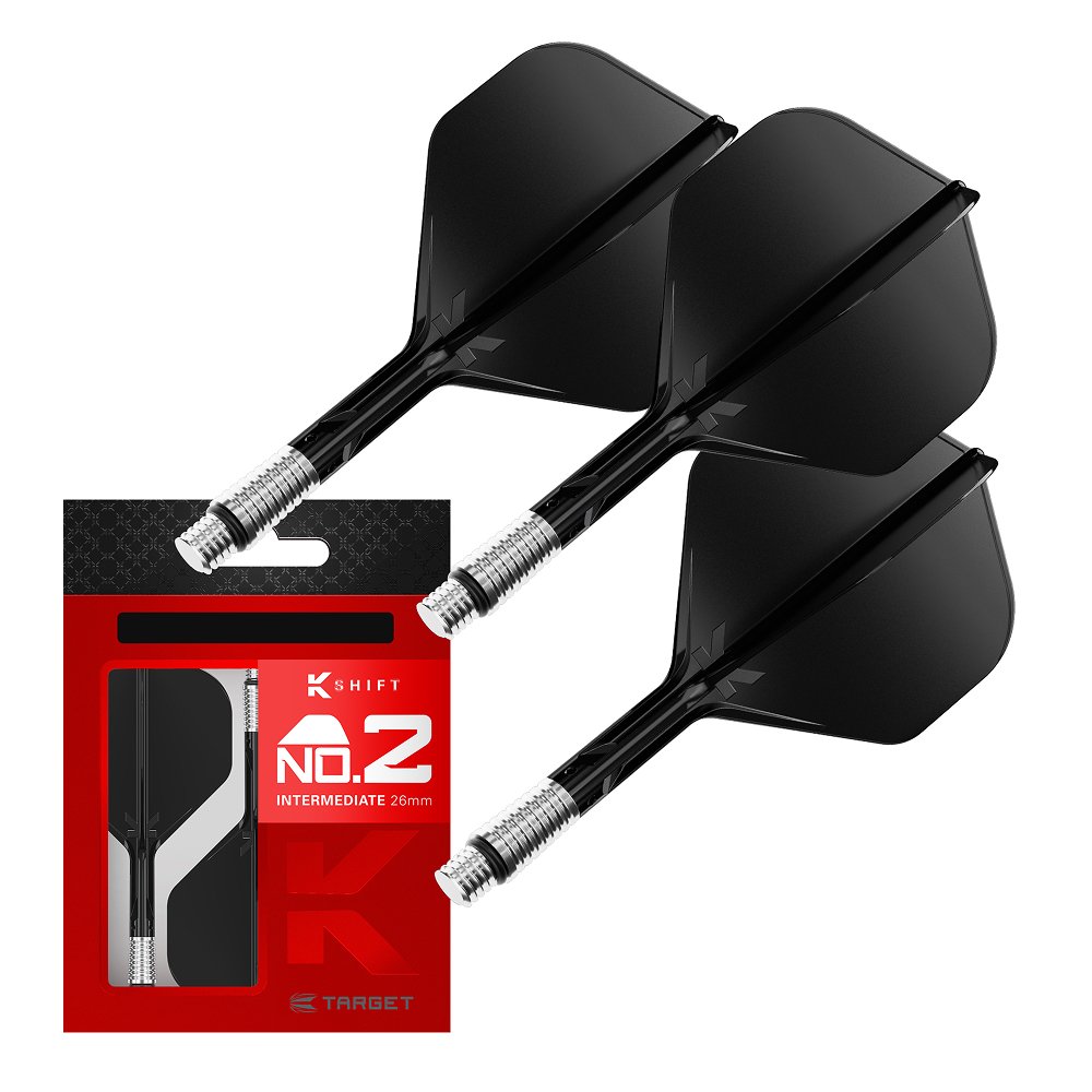 Target K-Shift Black NO2 Dart Flights - Durable & Precise