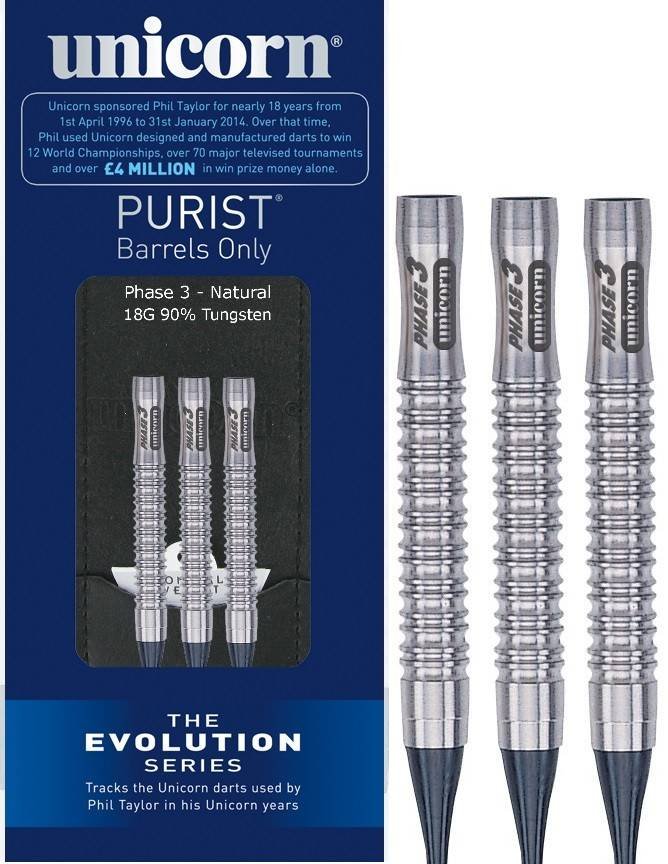 Unicorn Purist Evolution Phase 3 Curve Natural 90% Soft Tip Darts