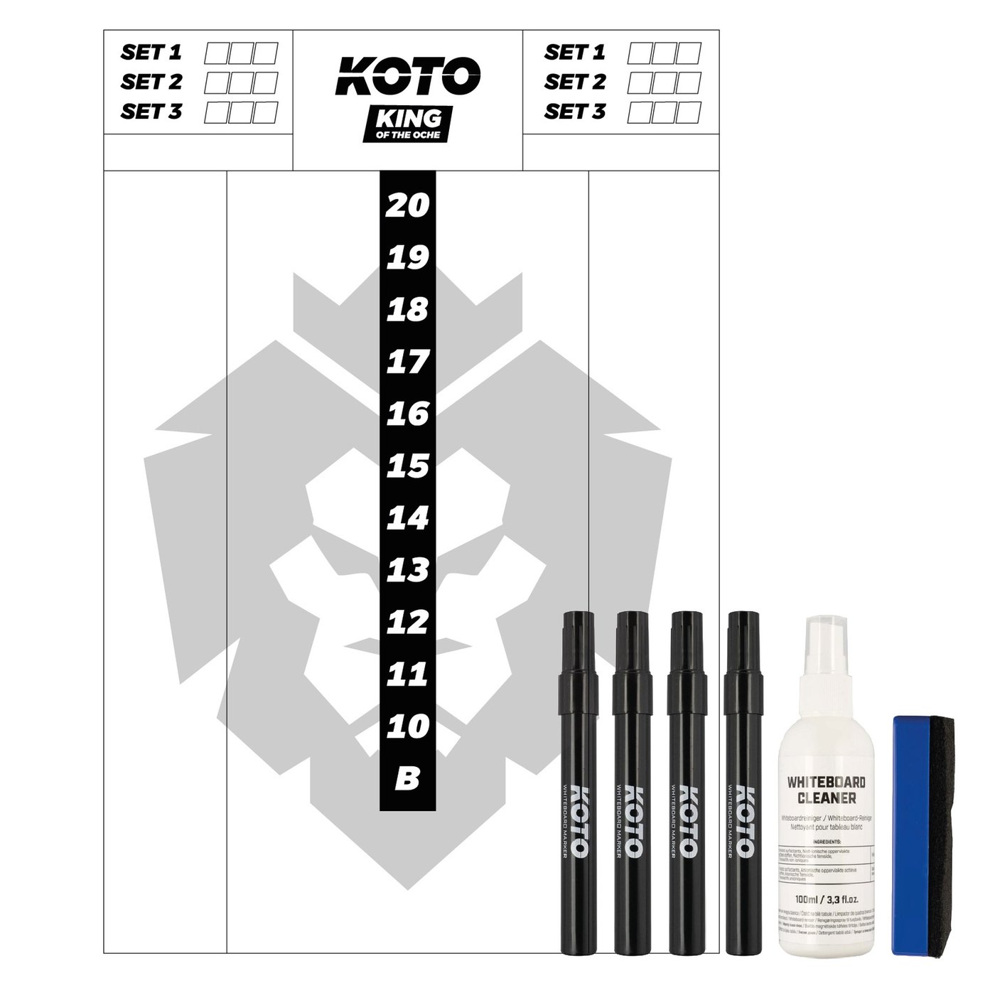 KOTO Flex Scoreboard 40x30cm + Whiteboard Marker Set Black