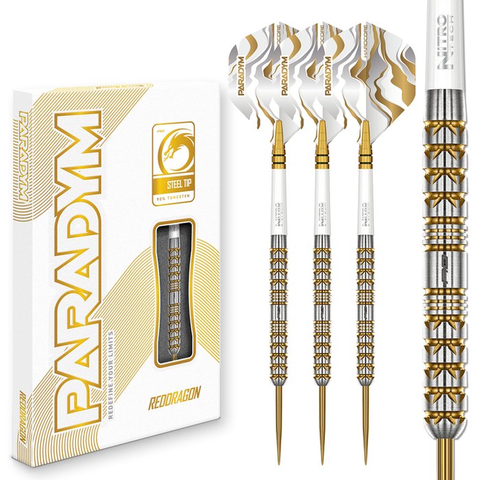 Red Dragon Paradym Gold Parallel 90% - Steel Tip Darts