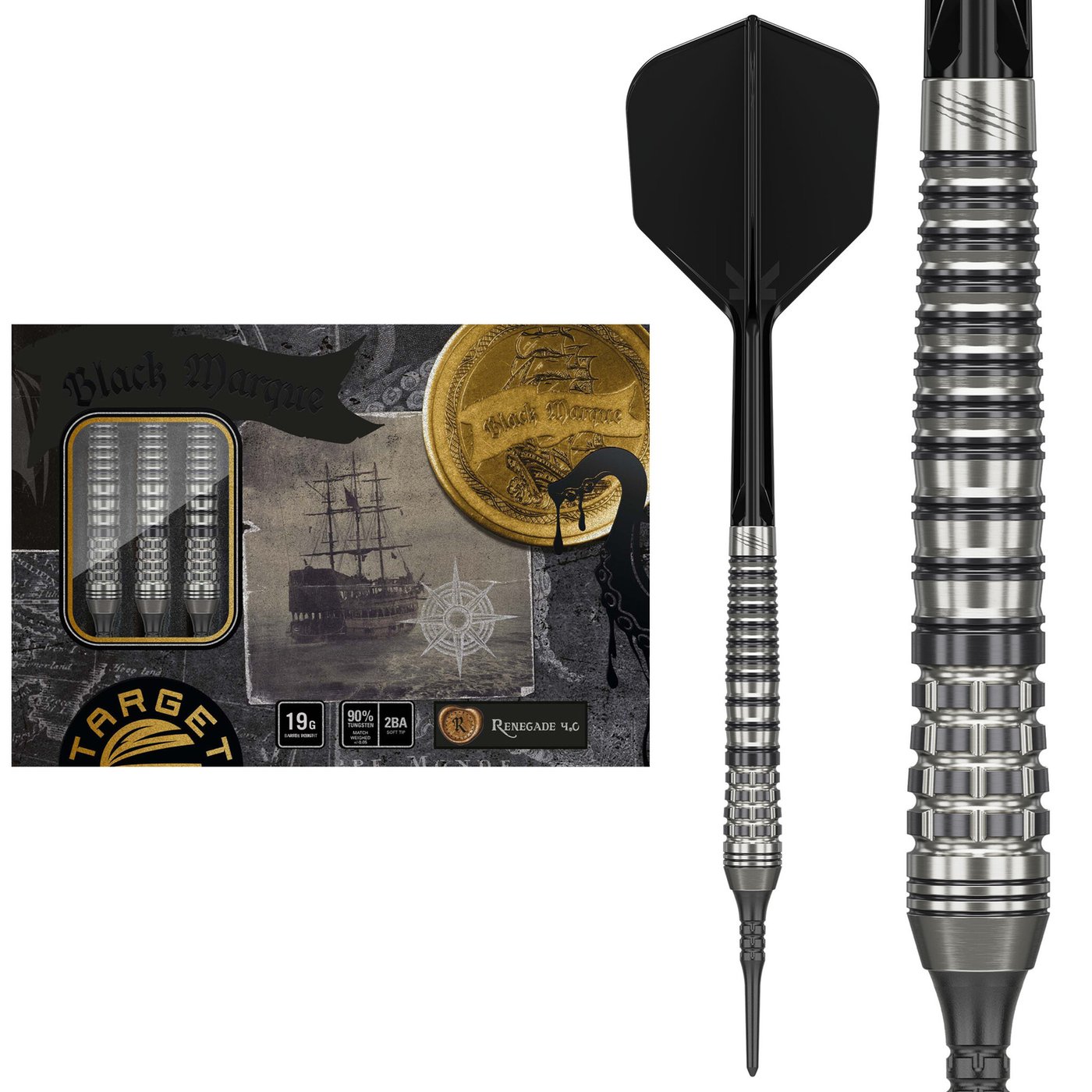 [Tweedekans] Target Japan Black Marque Renegade 4.0 90% - Soft Tip Darts-19gram