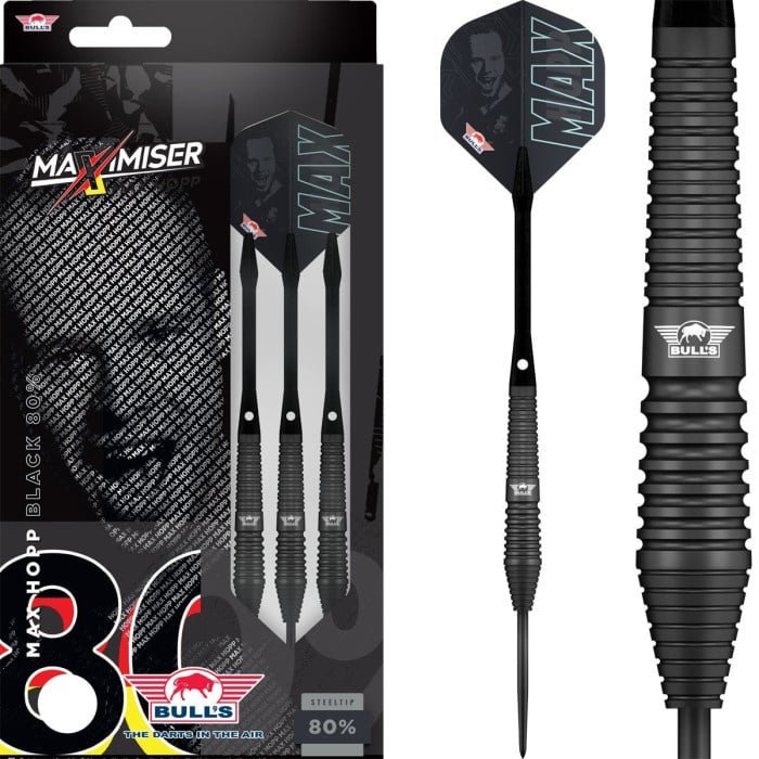 Dardos Bull's Max Hopp Black 80% Punta de Acero