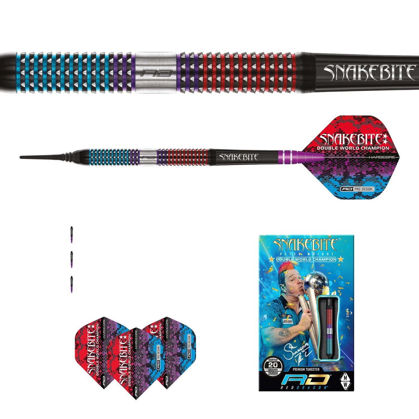 red dragon peter wright ソフト・スティールセット Red Dragon Peter Wright Spirit 90% Soft Tip Darts